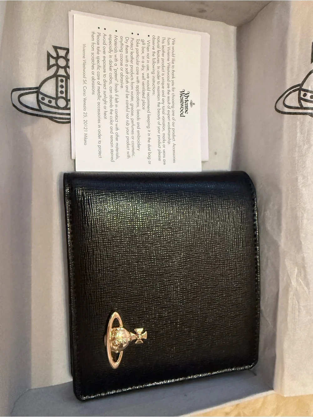 Vivienne Westwood Black Saffiano Wallet with Coin Pocket